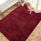 PURRUGS Area Rug, Burgundy Red by PURRUGS