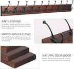 IBosins Brown Wood Wall Mounted Coat Rack - Image 5