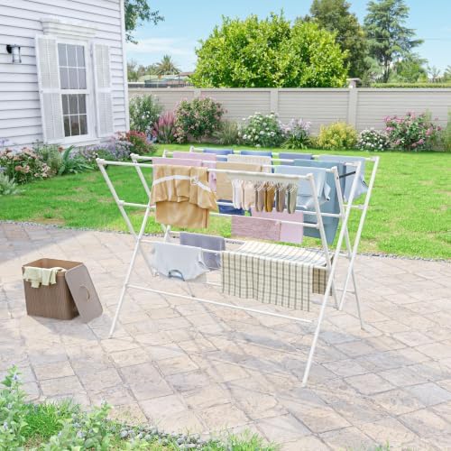 Drying Rack Clothing, 35.4in Long Drying Poles Large Clothes Drying Rack - Image 6