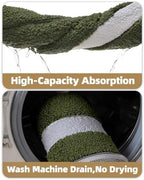 Color&Geometry Mini Green Bathroom Rugs 24x16, Extra Soft Absorbent Microfiber - Image 7