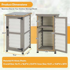 Outdoor Storage Cabinet with Metal Top, Wooden & Plastic Potting Bench & Tool - Image 2