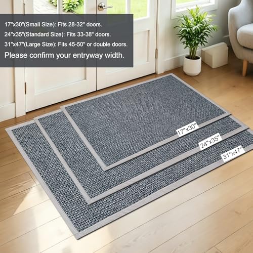 Braided Rug Doormat Grey 31"x47", Non‑Slip Rug - Image 2