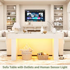 Unikito 63" Console Table with Sensor Light & AC Outlets with USB-C Ports - Image 4