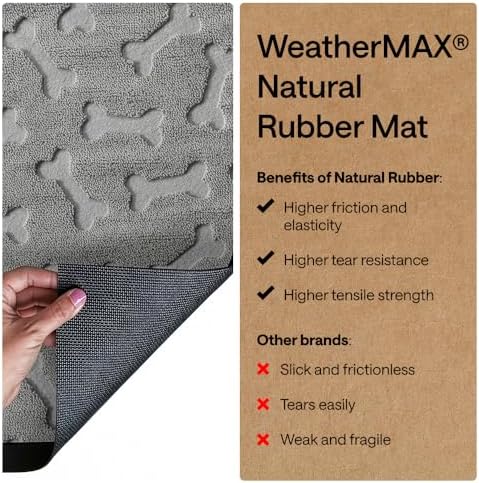 GORILLA GRIP WeatherMAX Door Mat, Indoor Outdoor, Light Gray Bones - Image 6