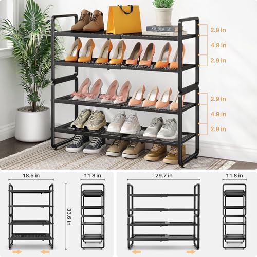 Expandable Metal Shoe Rack for Closet, Entryway & Garage - Image 3