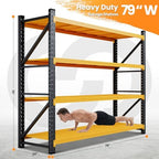 79” Wide Heavy Duty Metal Garage Shelving, Adjustable Storage Shelf - Image 2