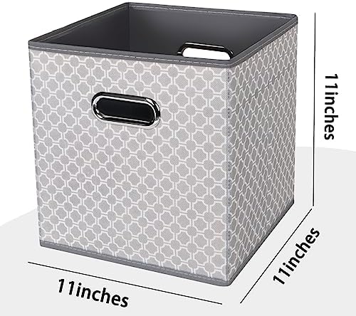 Black Foldable Storage Cubes Bins, Fabric Storage Box Cubes Organizer Baskets - Image 2