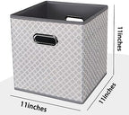 Black Foldable Storage Cubes Bins, Fabric Storage Box Cubes Organizer Baskets - Image 2