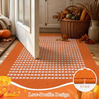 Ileading Fall Indoor Door Mat Washable Orange Muddy Rugs - Image 6