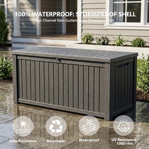 Outdoor Storage Box, 200 Gallon Waterproof Deck Box - Image 5