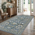 4x8 Washable Kitchen Area Rug: Farmhouse Stain-Resistant Elegant Floral Rug by HYHAOYUNLAI