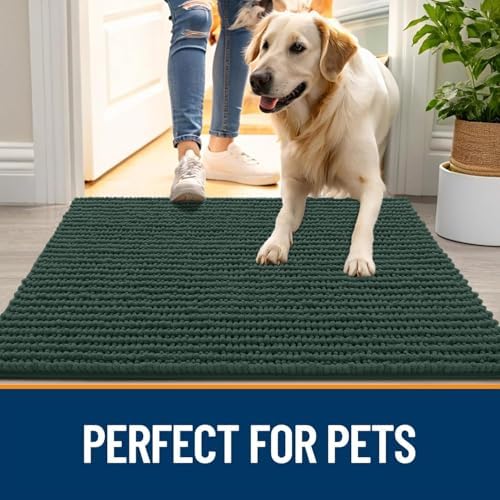 OLANLY Dog Door Mat for Muddy Paws 59x24, Extra Absorbent Chenille Mud Mat - Image 6