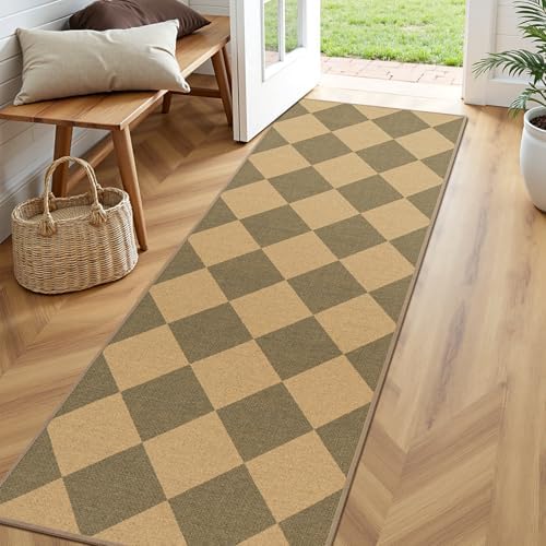 Lessymo Checkered Runner Rug 2x6 by Lessymo