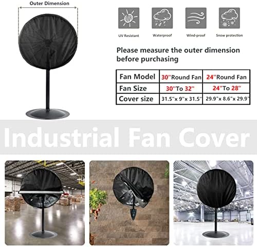 Bitubi Industrial Fan Cover, Waterproof Outdoor Covers, Compatible - Image 2