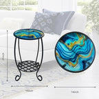 LIFFY Patio Side Tables, Round Decorative Plant Stand & Accent Table - Image 3