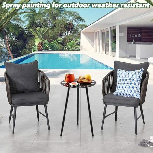 1-Pack Small Metal Side Tables Outdoor Patio Round Accent Table Modern Indoor - Image 4