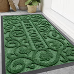Smiry Front Door Mat Outside Entrance, Low Profile Rubber Doormat by Smiry