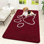 OLANLY Dog Door Mat for Muddy Paws 59x32, Paw Print Design Chenille Mud Mat by OLANLY