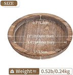 Hanobe Wooden Tray for Coffee Table, Decorative Round Candle Holder Plate - Image 3
