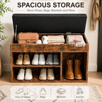 HOOBRO Shoe Storage Bench with Cushion, 32.3" Entryway Bench - Image 6