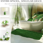 BSICPRO Large Bathroom Rugs Runner, 24x59 Scalloped Bath Mats, Forest Green - Image 4