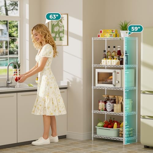 SINGAYE 5 Metal Shelves Wire Shelving Storage Shelf Adjustable Unit Pantry - Image 6