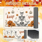 Fall Kitchen Mats Set of 2, Autumn Pumpkin Skull Kitchen Rug - Image 4