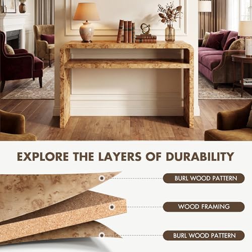 Hyfirm Burl Wood Style Console Table - Image 7