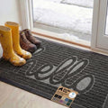 GORILLA GRIP WeatherMAX Door Mat, Indoor Outdoor, Dark Gray Hello by GorillaGrip