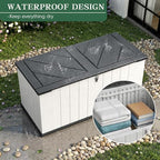 Outdoor Storage Shed, Resin Waterproof Storage Cabinet, Large Deck Box - Image 3