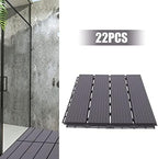 Wood Plastic Composite Patio Deck Tiles, 12”x12” Interlocking Decking Tiles - Image 4