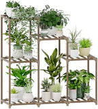 Bamworld Plant Stand Indoor Wood Plant Shelf Outdoor Tiered Plant Rack by Bamworld
