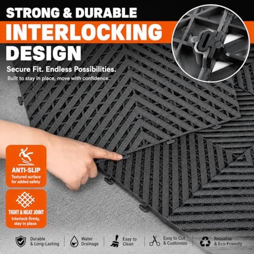 30-Pack 15.75" x 15.75" Interlocking Garage Floor Tiles, Heavy Duty Non-Slip - Image 4