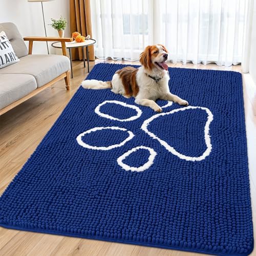 Smiry Dog Door Mat for Muddy Paws, Absorbent Non Slip Dirt Trapper by Smiry