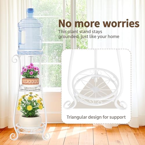 LASZOLA 3 Tiers Metal Corner Plant Flower Stand Tall Indoor Outdoor - Image 3
