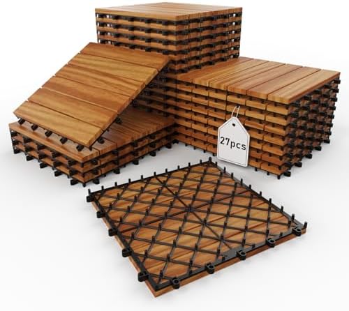 Golden Select 12" x 12" Interlocking Deck Tiles, Waterproof UV Resistant by ACARRA