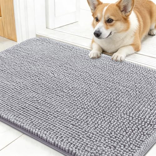 OLANLY Dog Door Mat for Muddy Paws 30x17, Super Absorbent Chenille Mud Mat by OLANLY