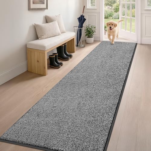 PURRUGS Hallway Runner Rug, Light Grey-Dark Grey by PURRUGS