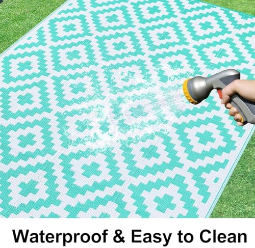Smiry Outdoor Rug 6x9 ft Waterproof Reversible Boho Mat - Image 2