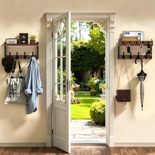 35'' Long Rustic Coat Rack Wall Mount - Image 4