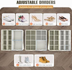 2 Pack Shoe Organizer for Closet, Foldable Shoe Storage - Image 2