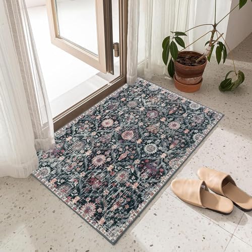 Lahome Moroccan Washable Rug, 2x3 Black Entryway Rugs - Image 4