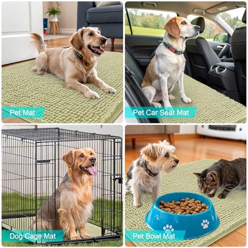 OLANLY Dog Door Mat for Muddy Paws 45x27, Super Absorbent Chenille Mud Mat - Image 7