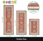 HEBE Boho Kitchen Rugs Set of 3, Non Slip Washable Kitchen Mats - Image 2
