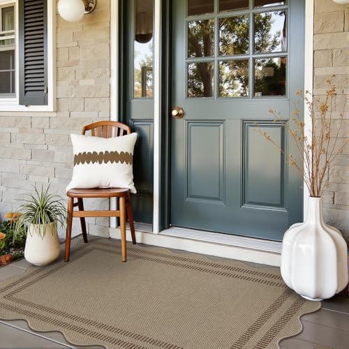 Modern Easy Jute Outdoor Patio Rug, 3x5 Washable Rugs - Image 3