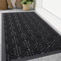 Smiry Front Door Mat Outside Entrance, Low Profile Rubber Doormat by Smiry