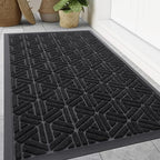 Smiry Front Door Mat Outside Entrance, Low Profile Rubber Doormat by Smiry