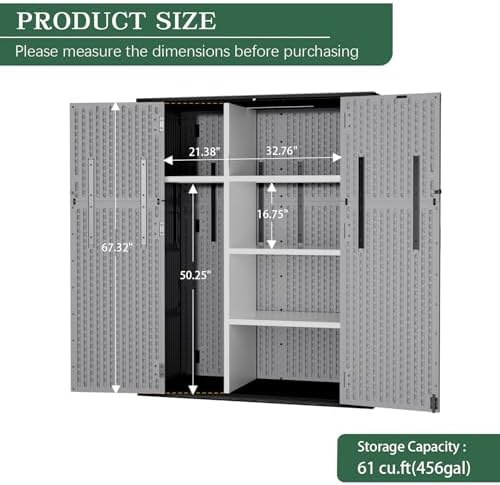 Outdoor Storage Shed Resin Waterproof Storage Cabinet - Image 2