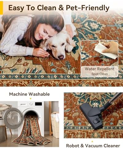 RELEANY Washable Area Rug, Runner 2'6"x8' - Image 4