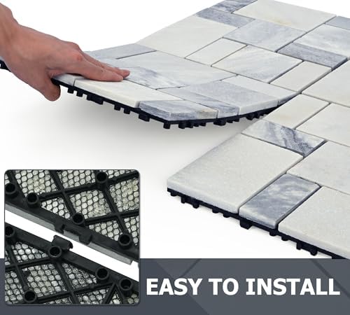 jxgzyy 4PCS Interlocking Deck Tiles, Waterproof DIY Outdoor Flooring, Natural - Image 6